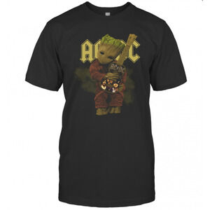 Baby Groot Hug Acdc Guitar T-Shirt